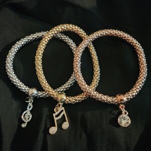 Set of 3 music themed bracelets